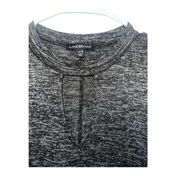 Lane Bryant Black Marled Tunic Dress, Size 12/14 - Picture 3 of 7